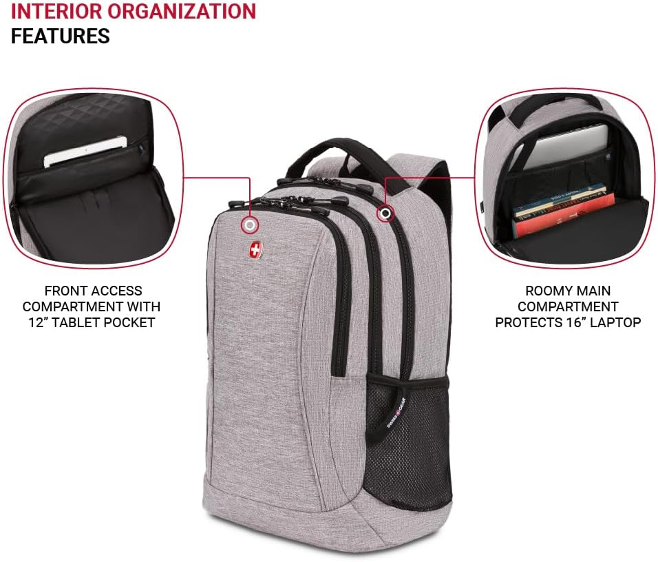 Swissgear 5668 Laptop Backpack - Dark Grey Heather image number 4