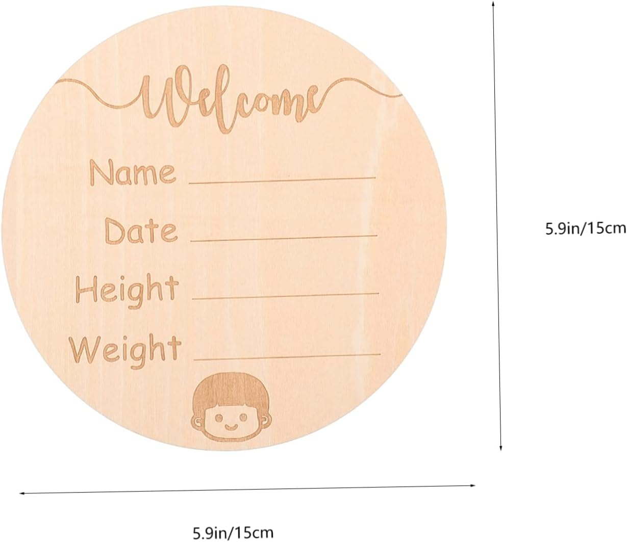 3Pcs Name Announcement Sign Cards for Newborns Classic Wooden Growth Commemorative Boards Present for Parents image number 3