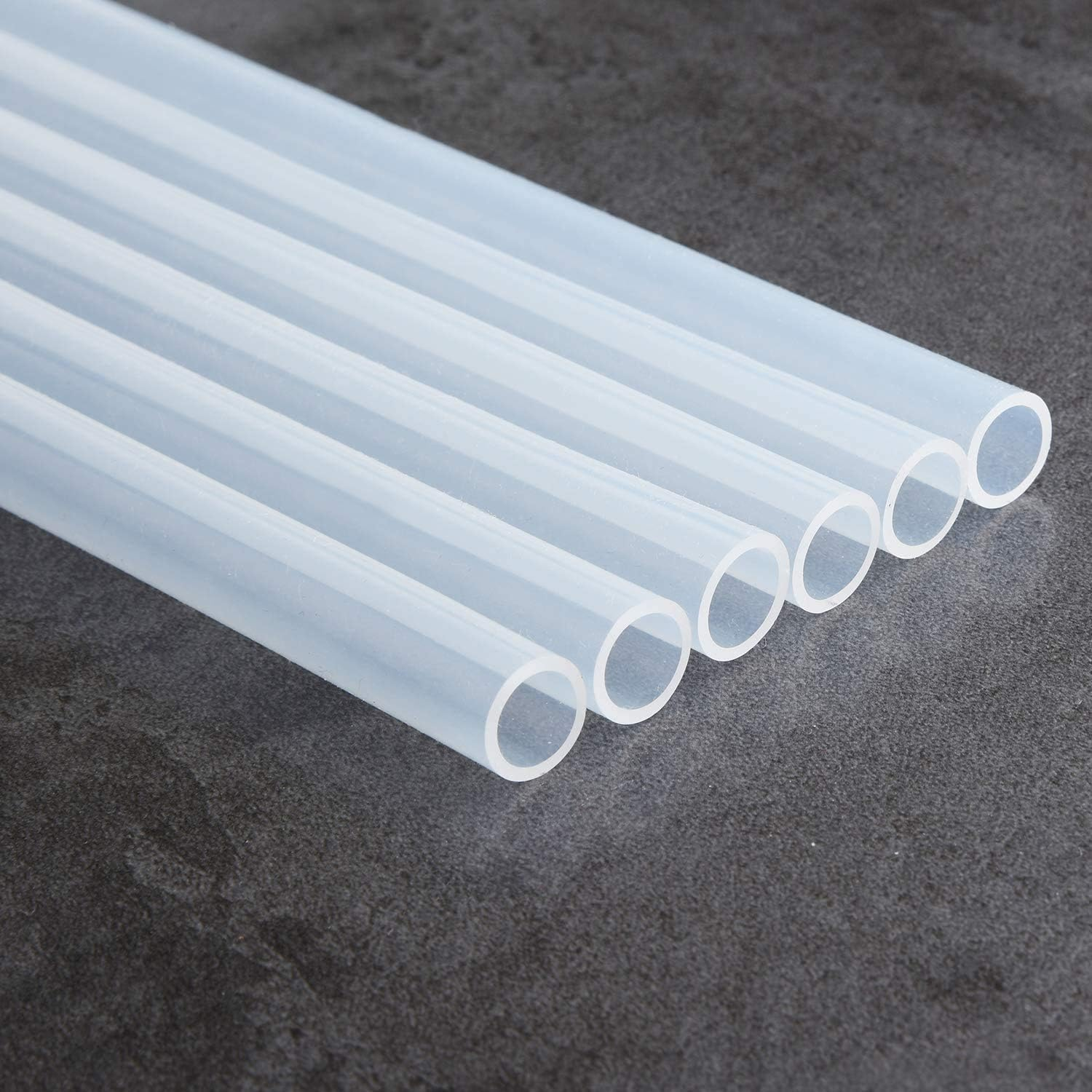 ALINK Extra Wide Reusable Clear Silicone Boba/Bubble Tea Straws, 14Mm X 10" Larger Opening Flexible Smoothie Straws, Pack of 6 with Cleaning Brush