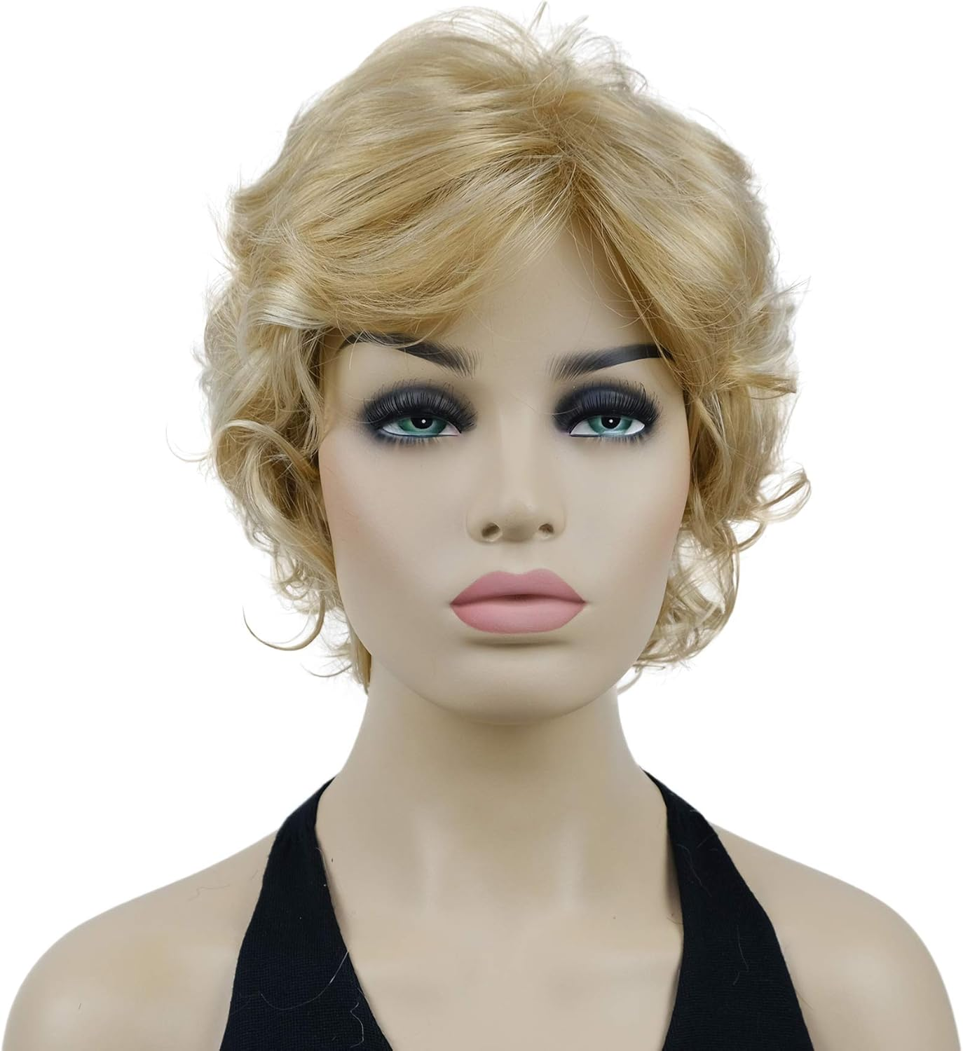 Lydell Women'S Short Wavy Curly Wig Synthetic Hair Full Wig 6 Inches (#4Darkset Brown)