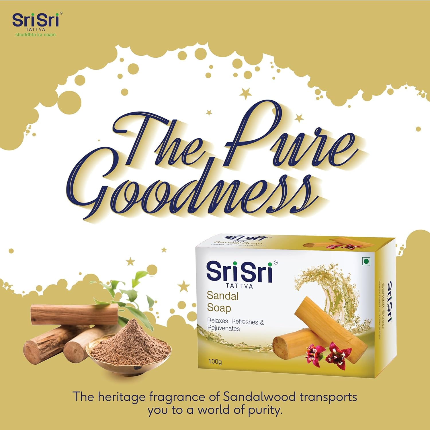 Sri Sri Tattva Almond & Honey Soap, Malai Cream Soap, Sandal Soap,Orange & Tulasi Soap image number 2