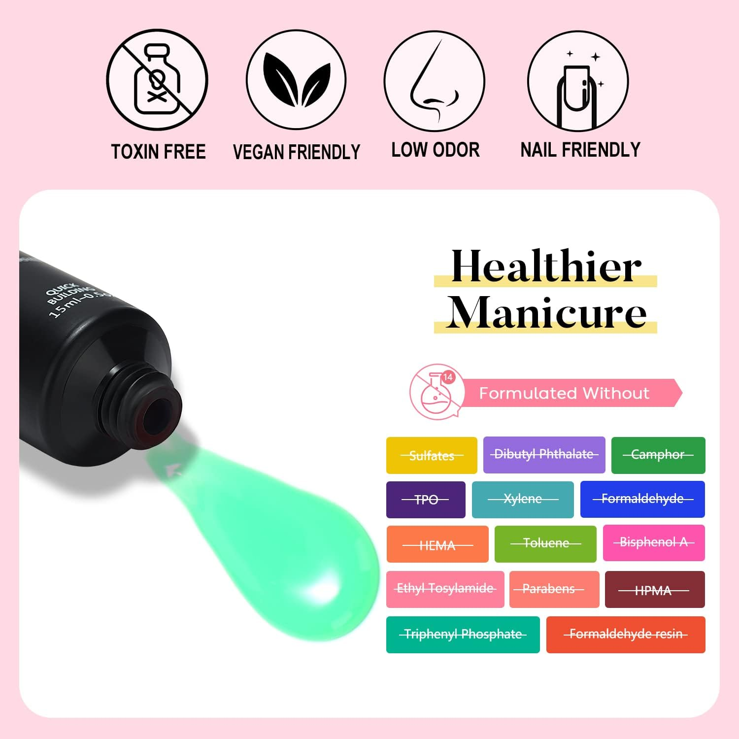 AIMEILI Clear Quick Builder Gel 30Ml 1Oz Nail Enhancement Nail Extension Tool Poly Nail Gel - 004 image number 2