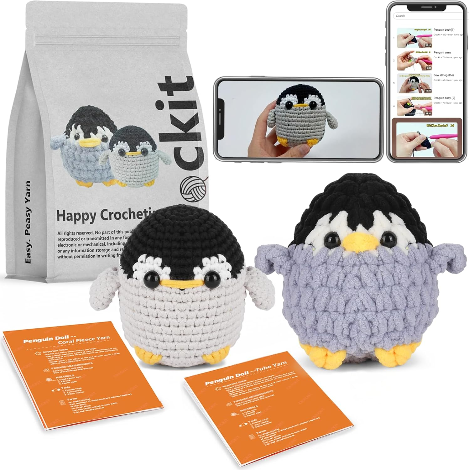 Crochet Kit for Beginners, Beginner Crochet Kit for Adults Kids, Crochet Stuffed Animal Kit, DIY Knitting Kit, Amigurumi Crochet Starter Kit image number 6