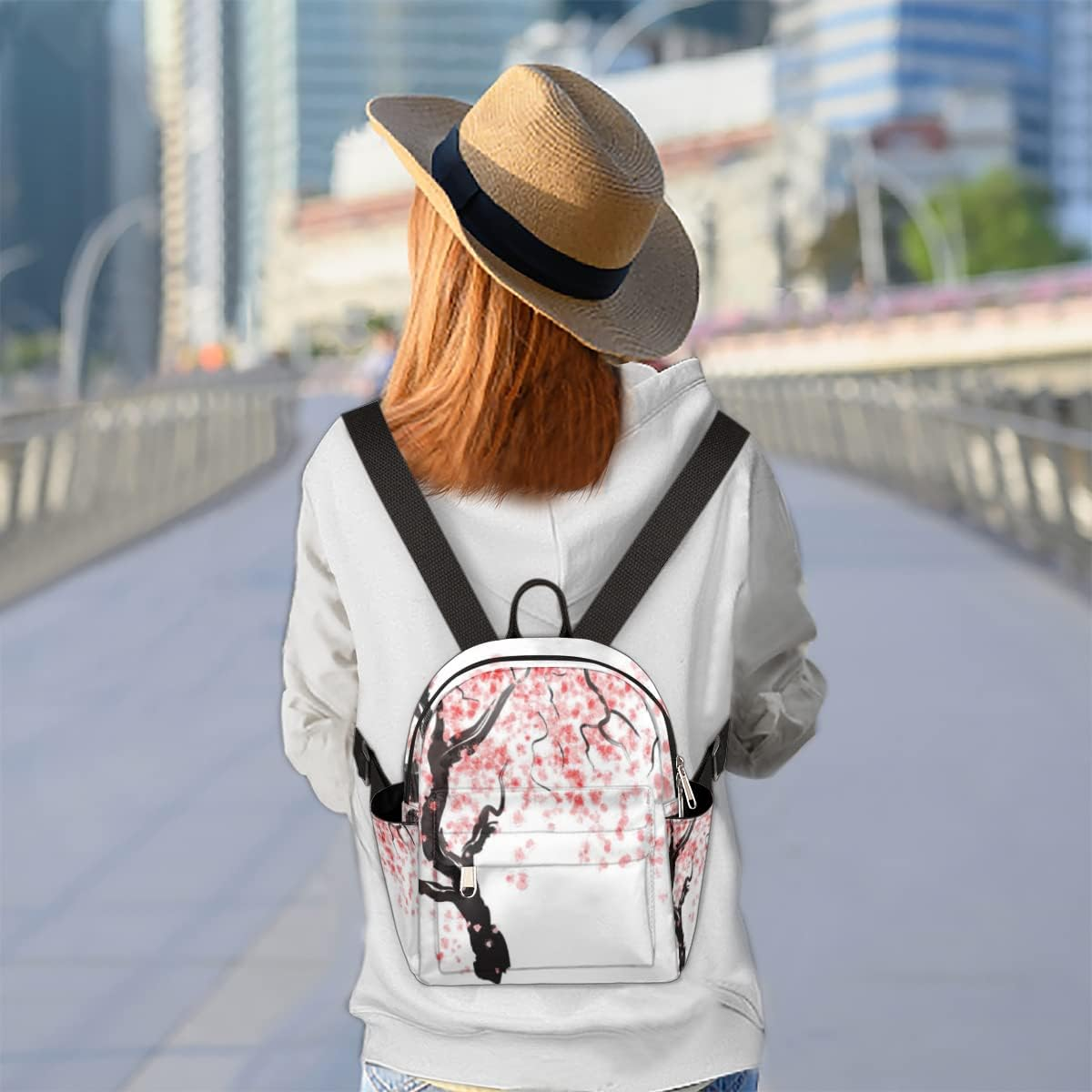 Mini Backpack Purse for Women, Lightweight Small Backpack Casual Travel Bag Daypack for Girls Teens Adult Children - Cherry Blossom image number 4