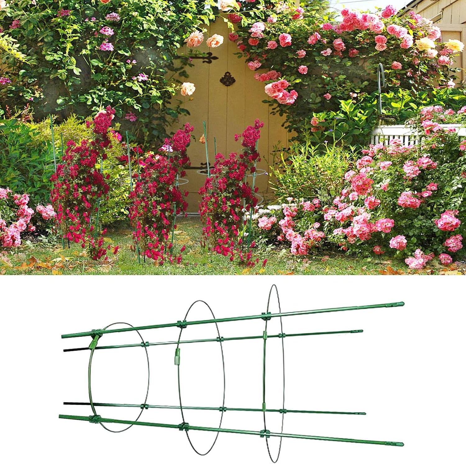 Tomato Cages for Garden - Tomato Cages Heavy Duty Trellis,3X Tall Plant Support Stakes for Flowers Fruits Vegetables Vines, Cucumber Flower Stands image number 6