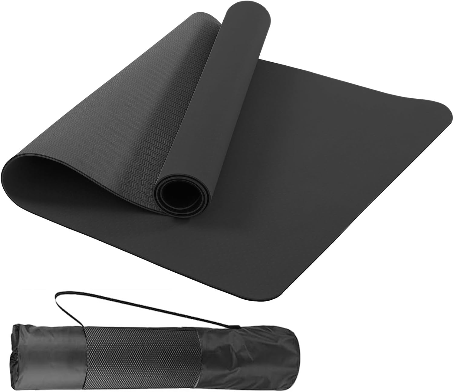 Non-Slip TPE Yoga Mat for Women & Men, 72"X24" Extra-Long Anti-Tear Pilates Mats for Hot Yoga, HIIT, Floor Workouts, 8Mm Thick Lightweight Fitness Mat Professional Exercise Mats with Dual Grip