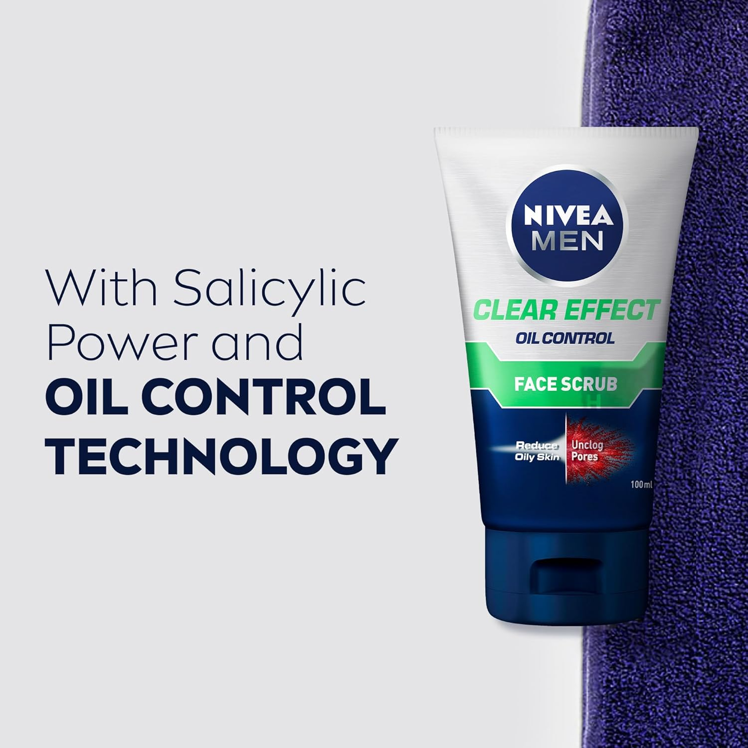 Nivea Men Clear Effect Oil Control Face Scrub 100 Ml image number 5