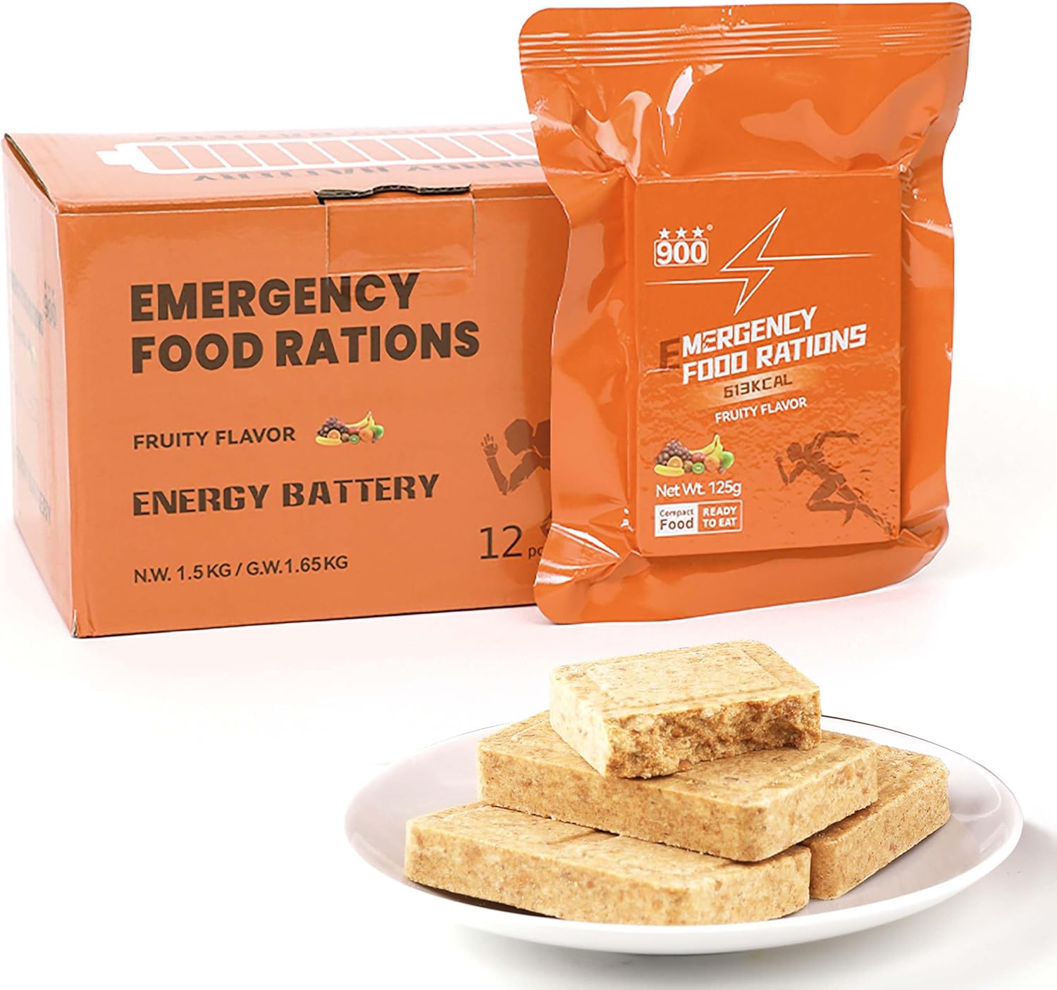 Mre Meals Military 2025, Emergency Meals Ration Bars, Camping Hiking Survival Food High Calorie Bars image number 5