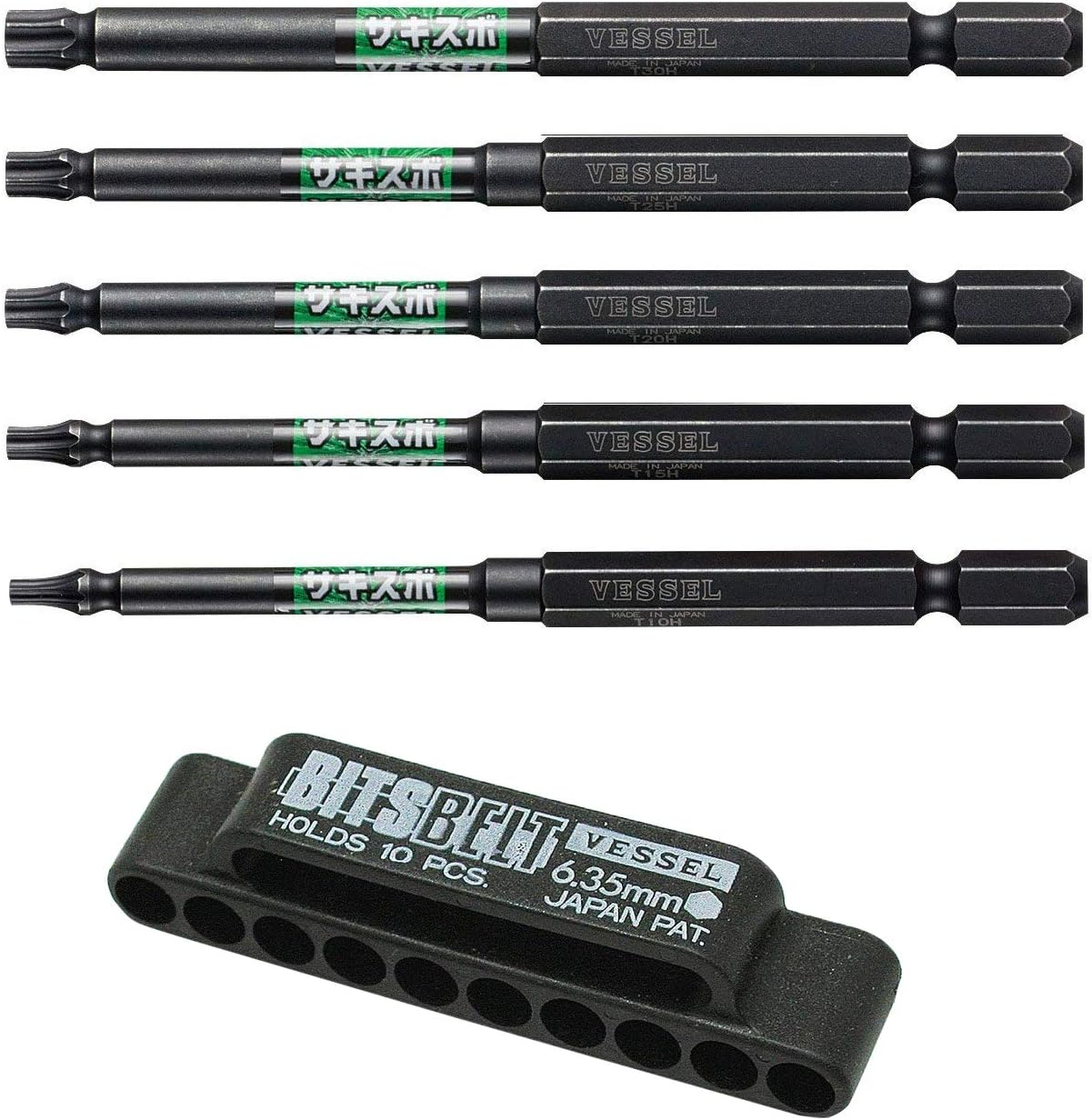 Vessel SS16T-5PSA Torx Screwdriver Bit Set, Set of 5 (Holder Included) image number 2