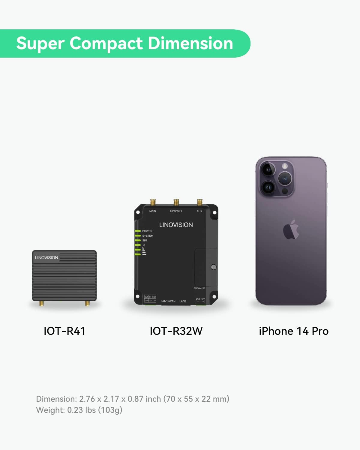 LINOVISION Mini Industrial 4G LTE Router with Low Power Consumption, GPS, RS232/RS485, DI/DO, USB Dongle Mode for Computer, Cellular Router for Vending Machine, Vehicles, Robots with Solar Battery image number 4