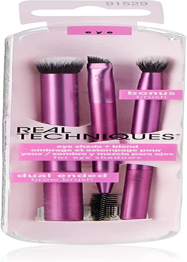 Real Techniques Eye Shade and Blend Eyeshadow Makeup Brush Duo (Packaging and Handle Colour May Vary), Assorted, 2 Count (Pack of 1)