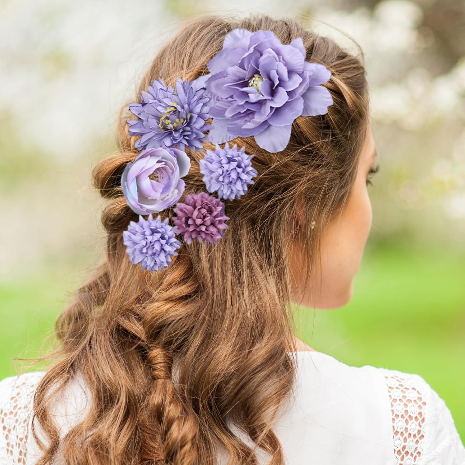 Pack of 21 Flower Hair Clips, 3D Flowers Colourful Flowers Hair Clips for Women, Artificial Flower Hair Clip, Hair Clip, Ideal for Wedding and Party image number 3