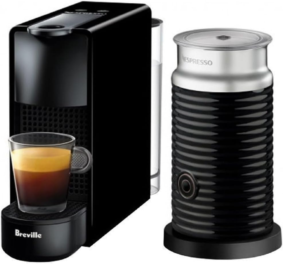 Nespresso Essenza Mini Coffee Machine by Breville Bundle with Aeroccino3 Milk Frother (Black), BEC250BLK image number 4