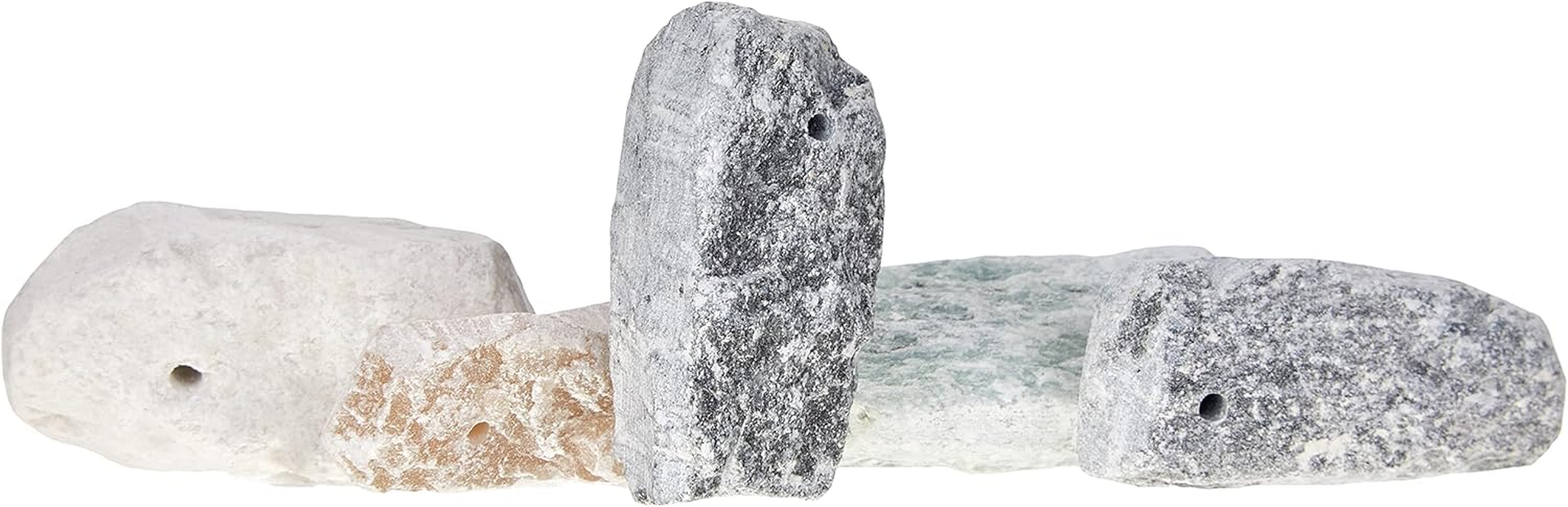 Honsell Soapstone Amulet Blanks, 5 Pendants in Set, with 3 Mm Hole, Assorted in Different (Approx. 3-4 Cm Tall) in Shades of Grey, Brown and Green, Colourful, One Size