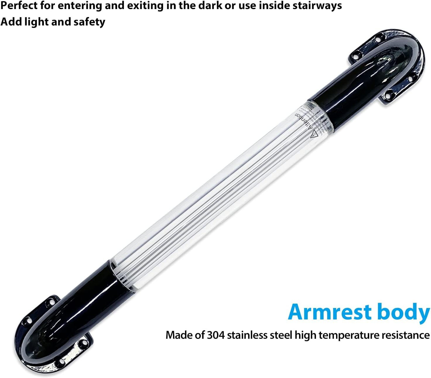 Dream Lighting LED Handle Assist Bar Light 12V Door Porch Entry Grab Bar Handles Lamp with Stainless Steel for RV Marine Yacht Boat Blue Lighting image number 6