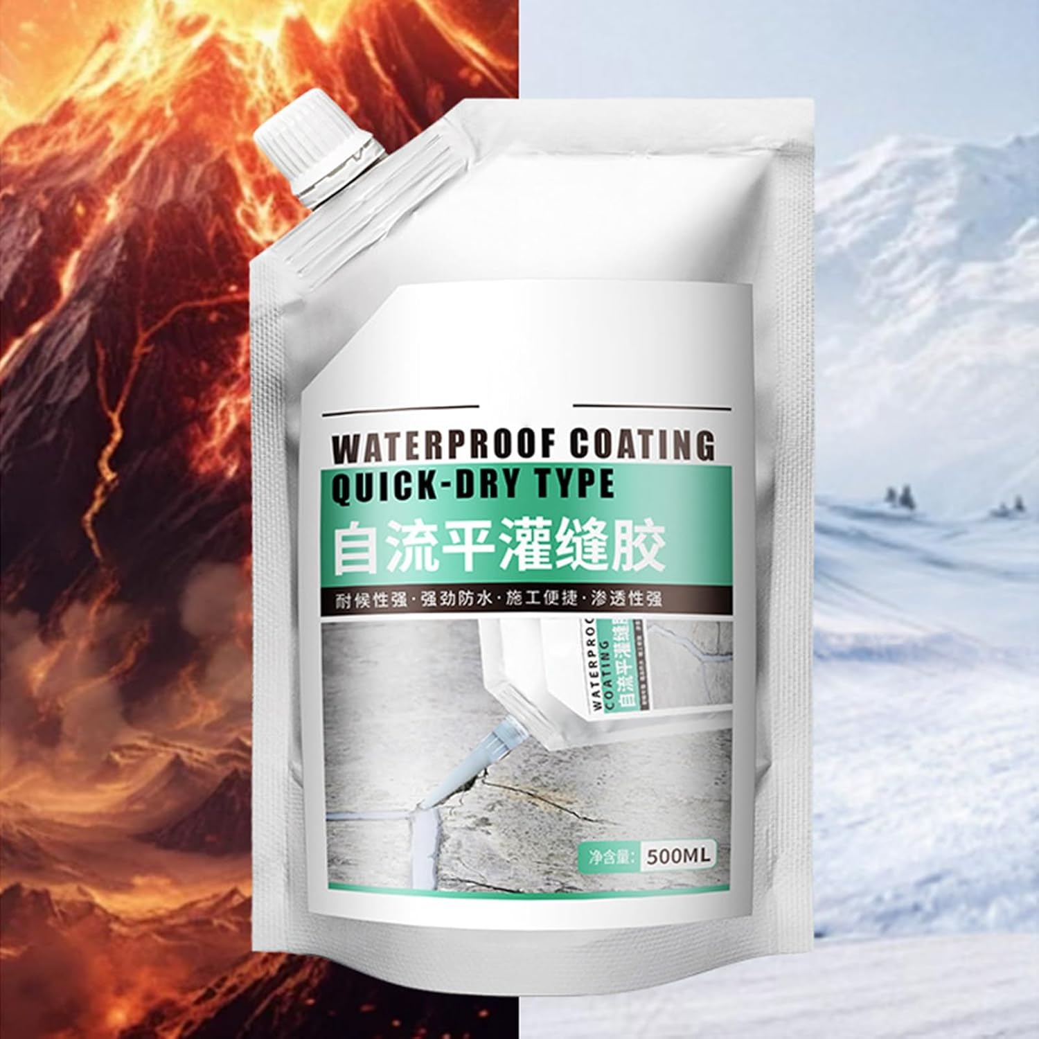 Concrete Crack Repair - 500Ml Sealing Glue for Concrete - Wear-Resistant Quick-Drying Crack Sealing Glue for Wood Brick Roof Stone Exterior Wall image number 6