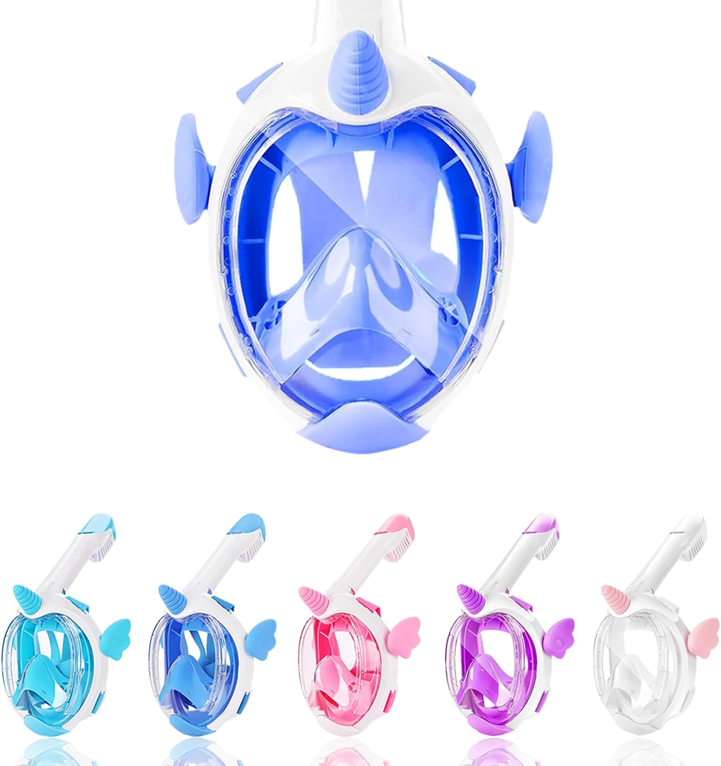 Aouloves Kids Snorkel Mask Full Face,Snorkeling Gear for Kids 4-16 with Camera Mount, 180 Degree Panoramic View Snorkeling Set Anti-Fog Anti-Leak