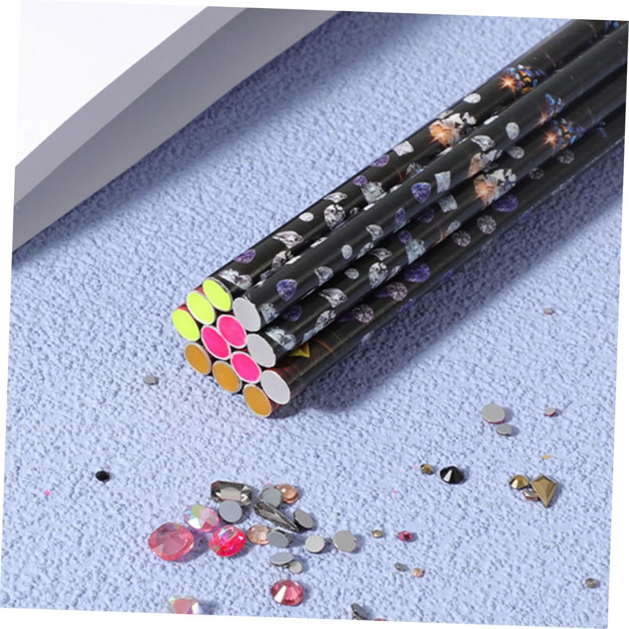 HEALEEP 4Pcs Nail Art Diamond Picker Pens Self-Adhesive Rhinestone Applicator Tools for Manicure DIY Decoration Portable and Lightweight Nail Design Crayons image number 3