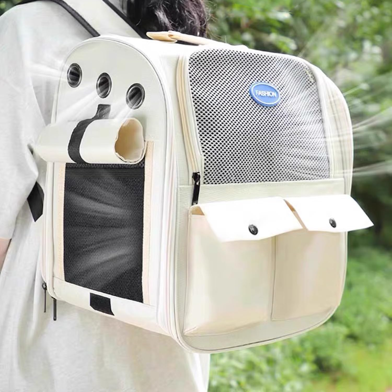 Portable Pet Carrier Backpack for Cats, Dogs and Small Animals up to 20Lbs L Ventilated Mesh Design L Airline-Approved L Ideal for Travel, Hiking, Camping (Grey) image number 2