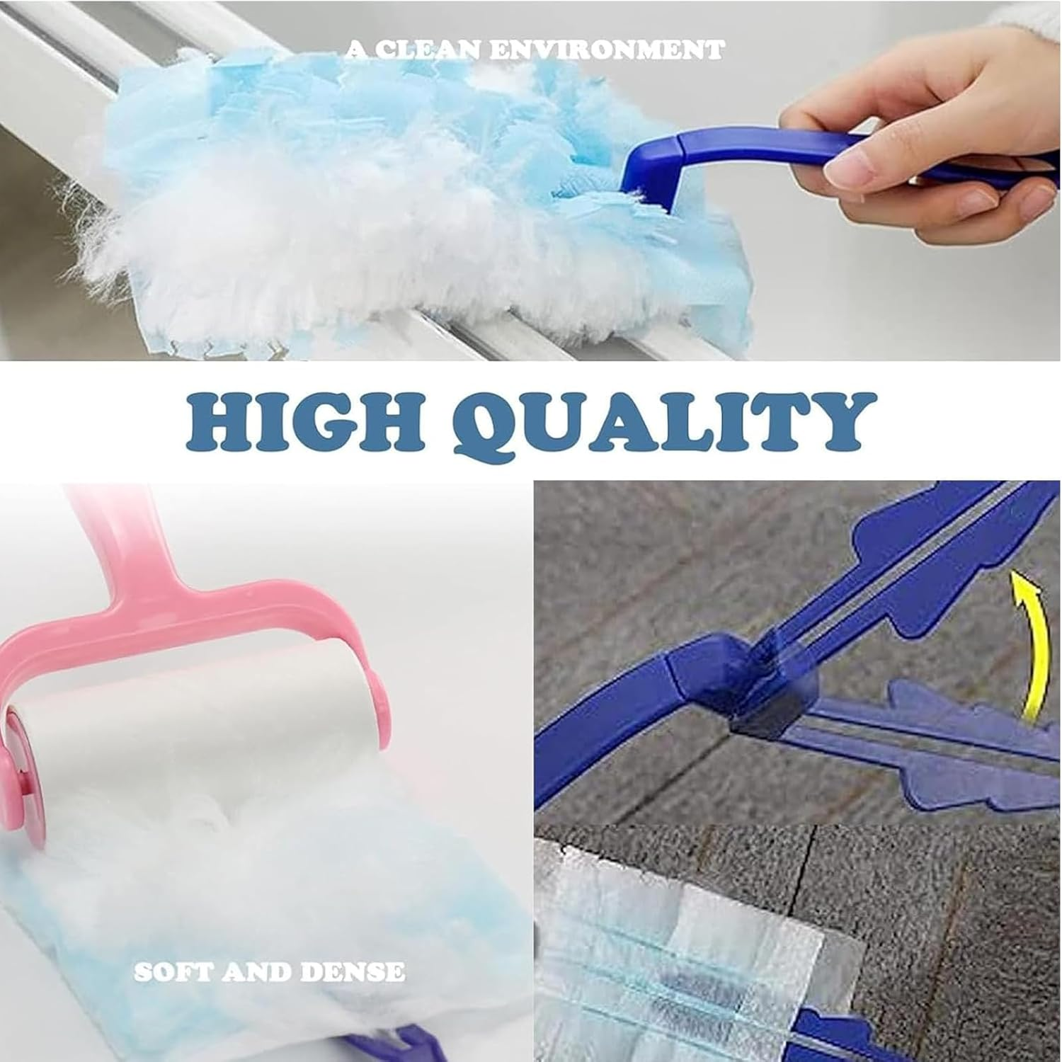 Pack of 20 Dust Magnet Refill Pack, 1 Duster, Floor Mop, Duster, Compatible with Dusters, Holds 3X More Dust & Hair and Closes Them image number 5