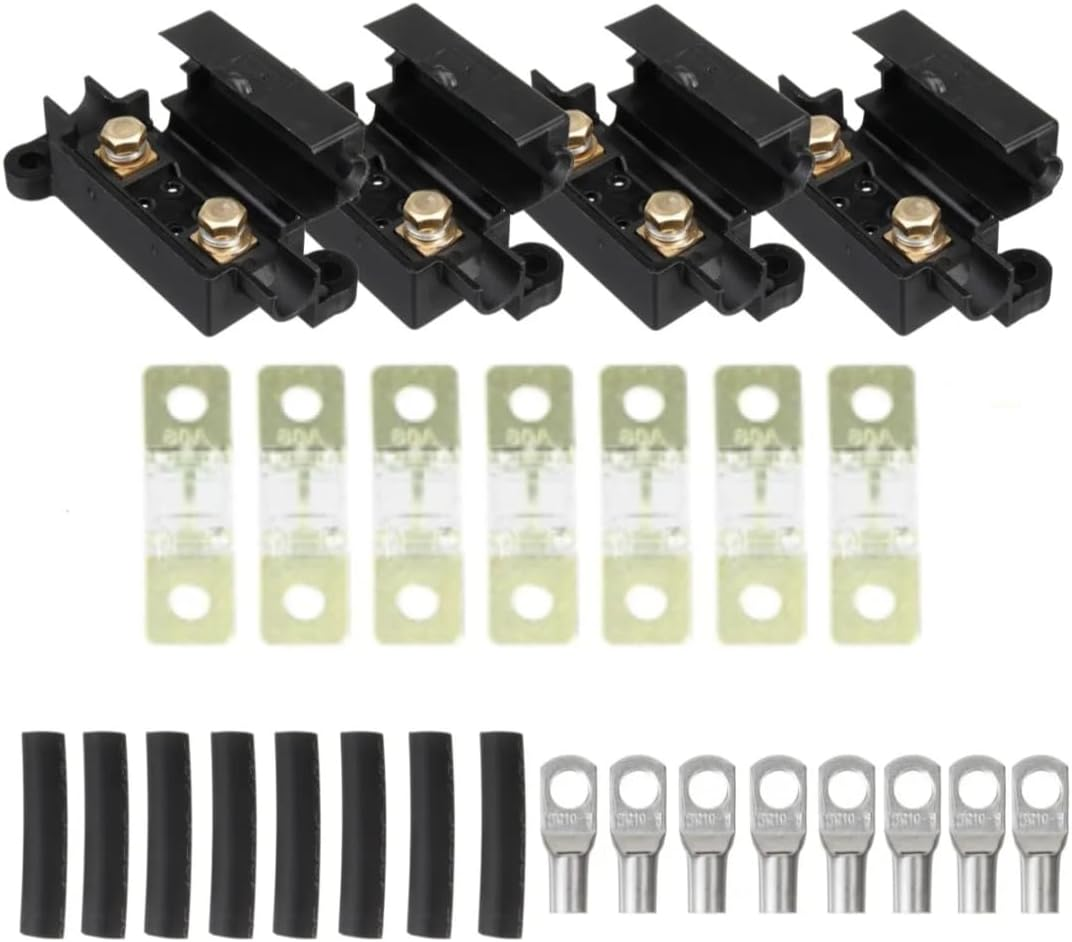 60A/70A/80A/100A MIDI Fuse KIT 4 ANS Holder 7 X Fuses to Suit Redarc BCDC Dual Battery (60A)