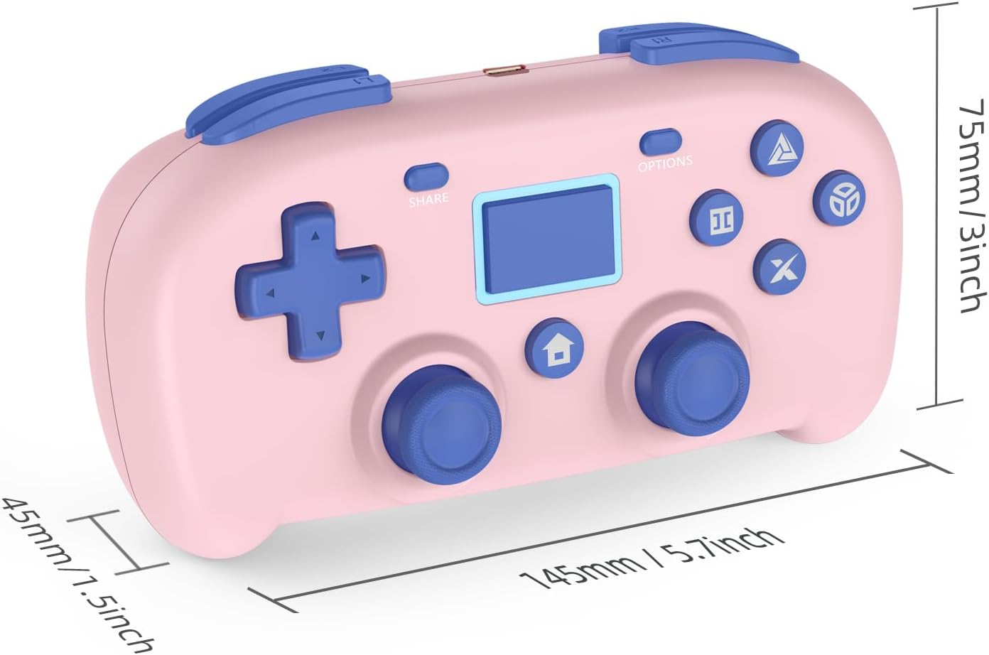 DYONDER Wireless Controller for Ps4,Mini Style PS4 Gamepad Compatible with Ps4/Pro/Slim,Pc Game Remote for Window10/8/7,Gaming Controller with Dual Vibration/6-Axis Sensor/Audio Function(Pink)