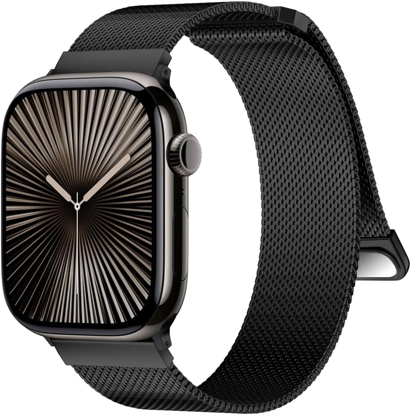 MRVOEBC Stainless Steel Band Compatible for Apple Watch Ultra 49Mm 46Mm 45Mm 44Mm 42Mm 41Mm 40Mm 38Mm, Titanium Loop Replacement Strap Compatible with Iwatch Series 10/9/8/7/6/5/4/3/2/1/SE