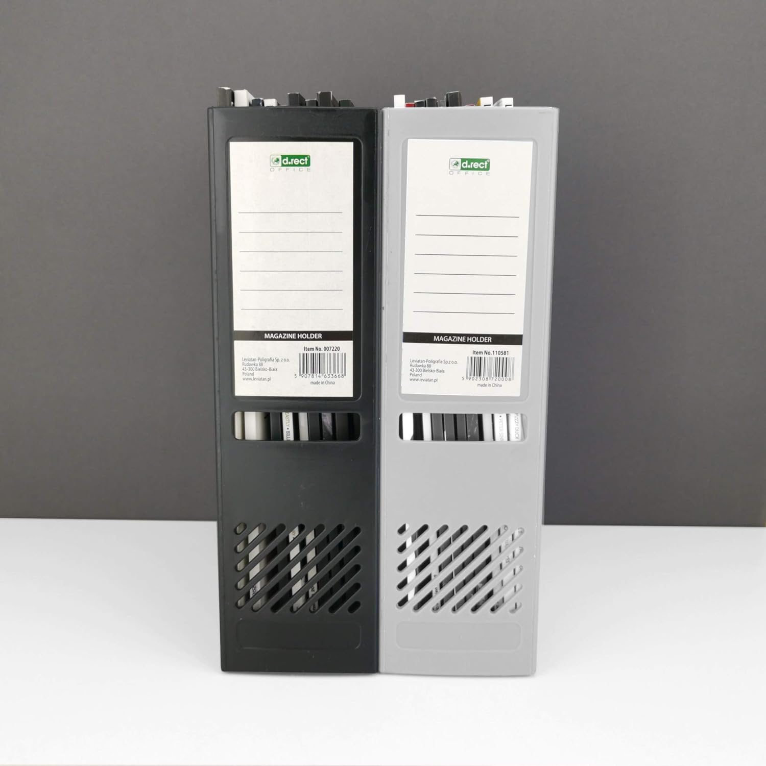 D.RECT Magazine Rack in Classic Design for Organised Storage of Documents, Booklets and Folders up to A4 - C4 Width 90 Mm Grey - Blue image number 5