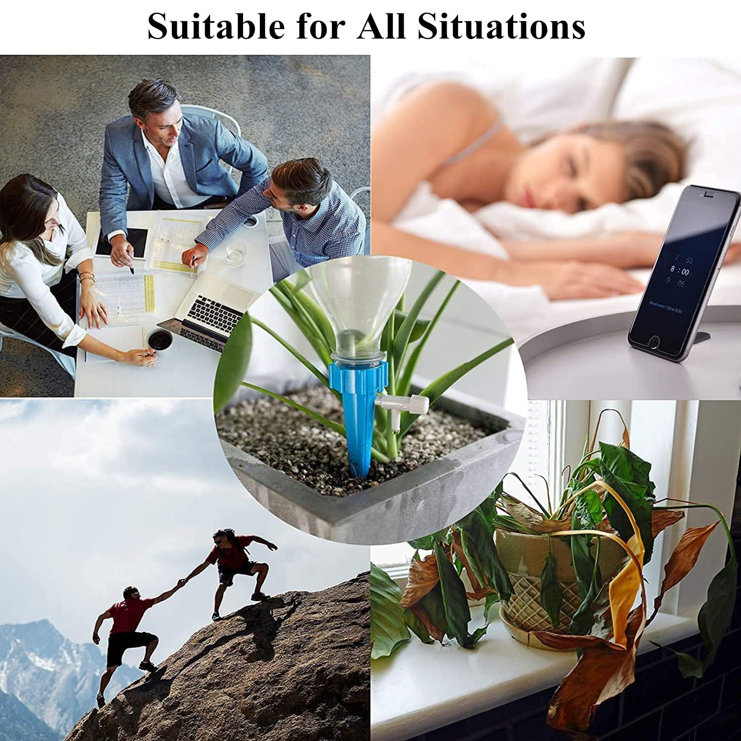 24PCS Self Watering Spikes, Adjustable Plant Watering Devices, Automatic Drip Irrigation System with Slow Release Control Valve Switch - for Outdoor Indoor Plants Use image number 6