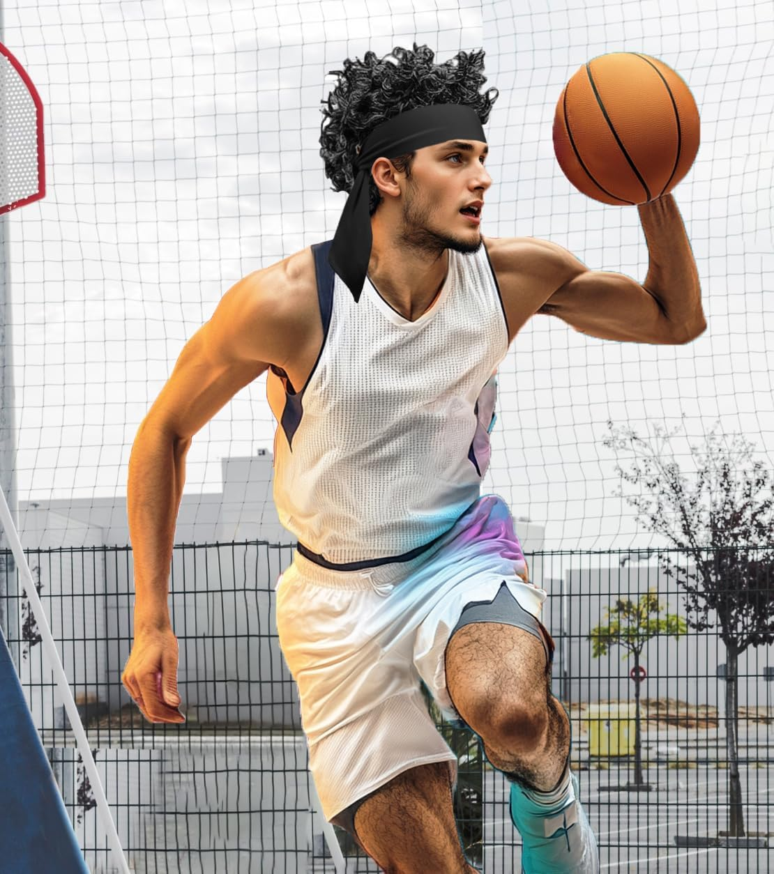 Sport Tie Headbands Tennis Head Tie for Men Women Sports Fans Ninja Soccer Basketball Teams Head Ties Halloween image number 3