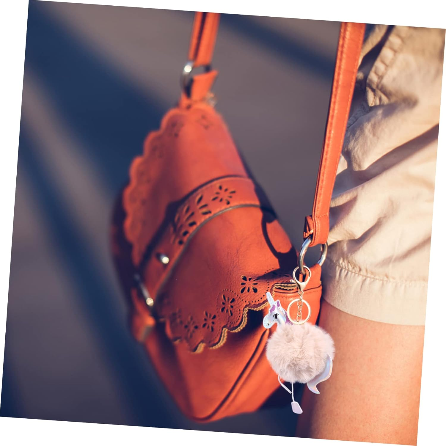 WHAMVOX 1Set Plush Unicorn Keychain Cute Bag Pendants Plush Materials Fashionable Accessories for Handbags and Car Keys image number 5