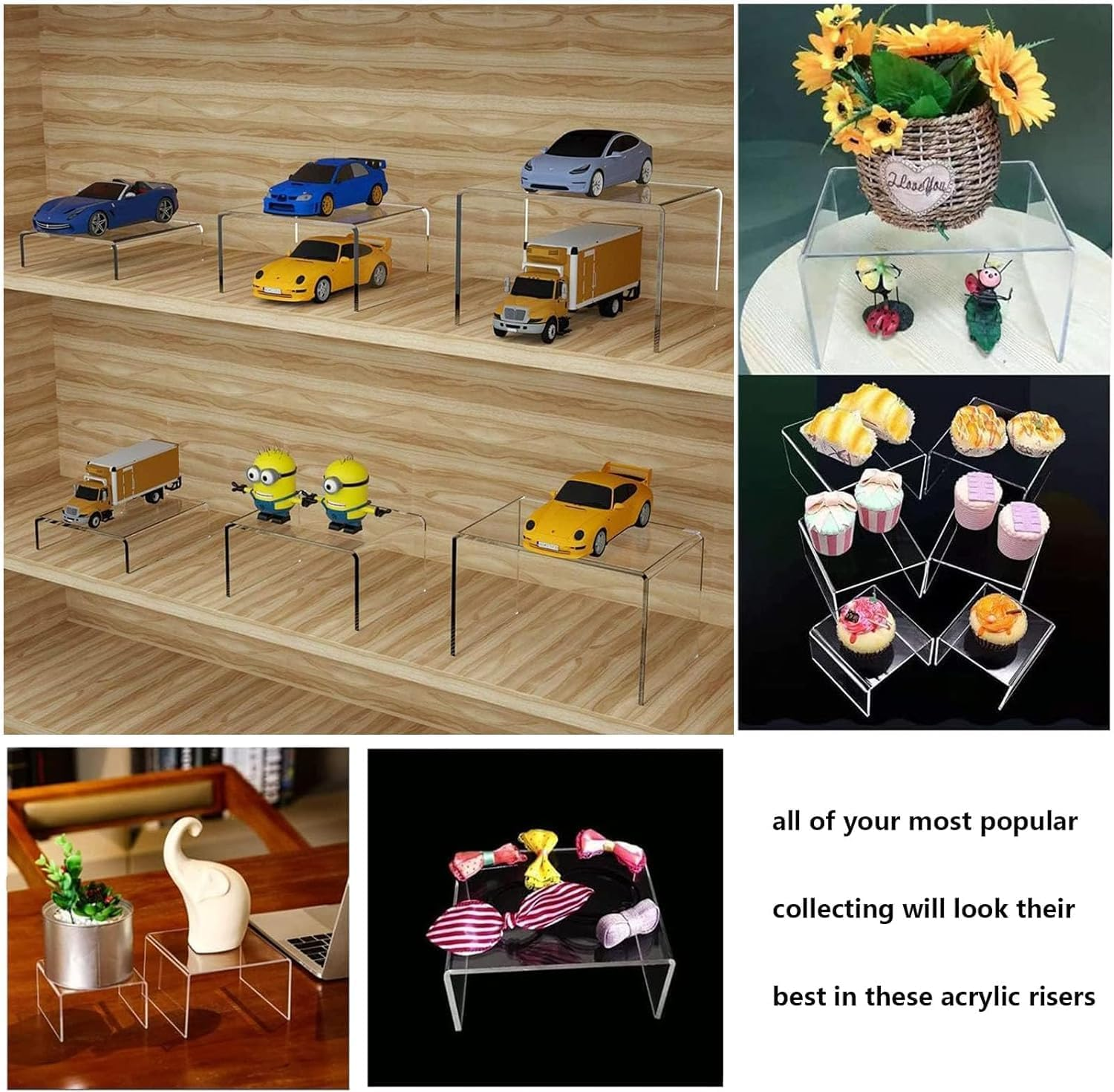 Clear Acrylic Display Risers Acrylic U-Shaped Display Stand,6Pcs U-Shaped Acrylic Risers Acrylic Display Stand Clear Risers,Acrylic Display Risers Acrylic U-Shaped Display Stand Riser Display Stand image number 1
