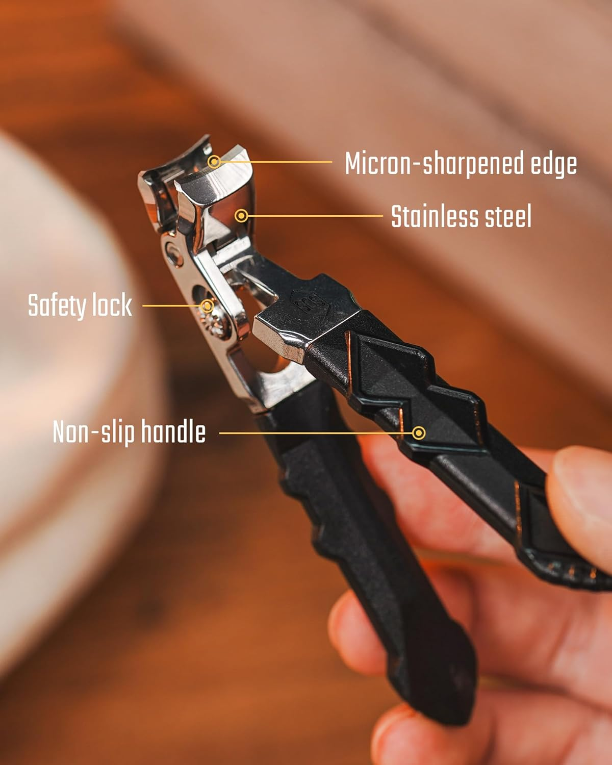 Keyunity KN03 Nail Clippers for Seniors, Lockable Toenail Cutter, Wide Jaw Opening Nail Trimmer for Thick Nails image number 3