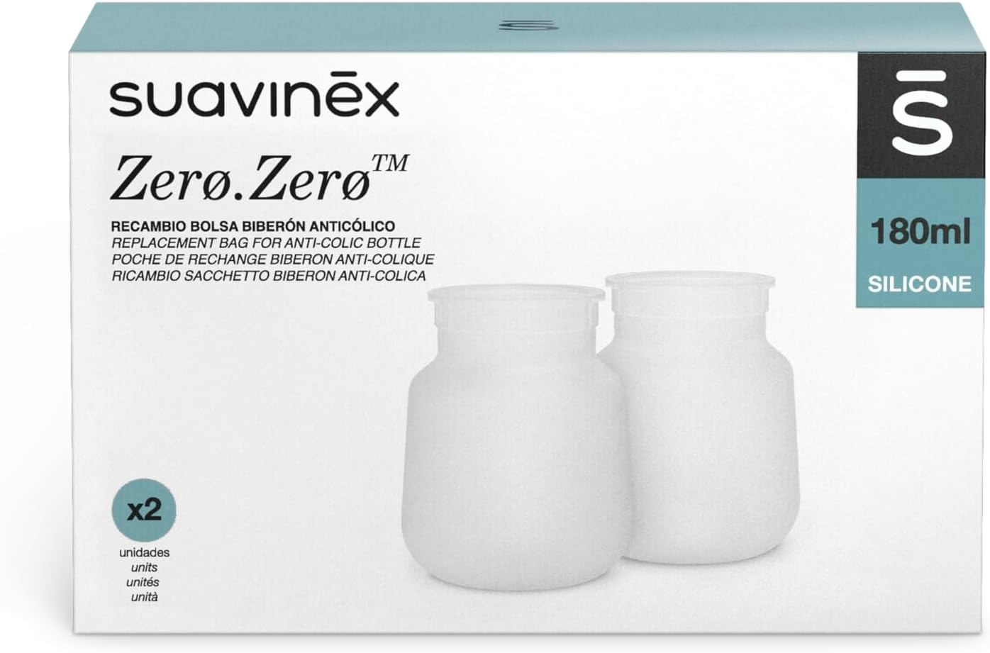 Suavinex Zero Zero Bottle Replacement anti Colic Silicone Bag, 180 Ml Capacity (Pack of 2) image number 3