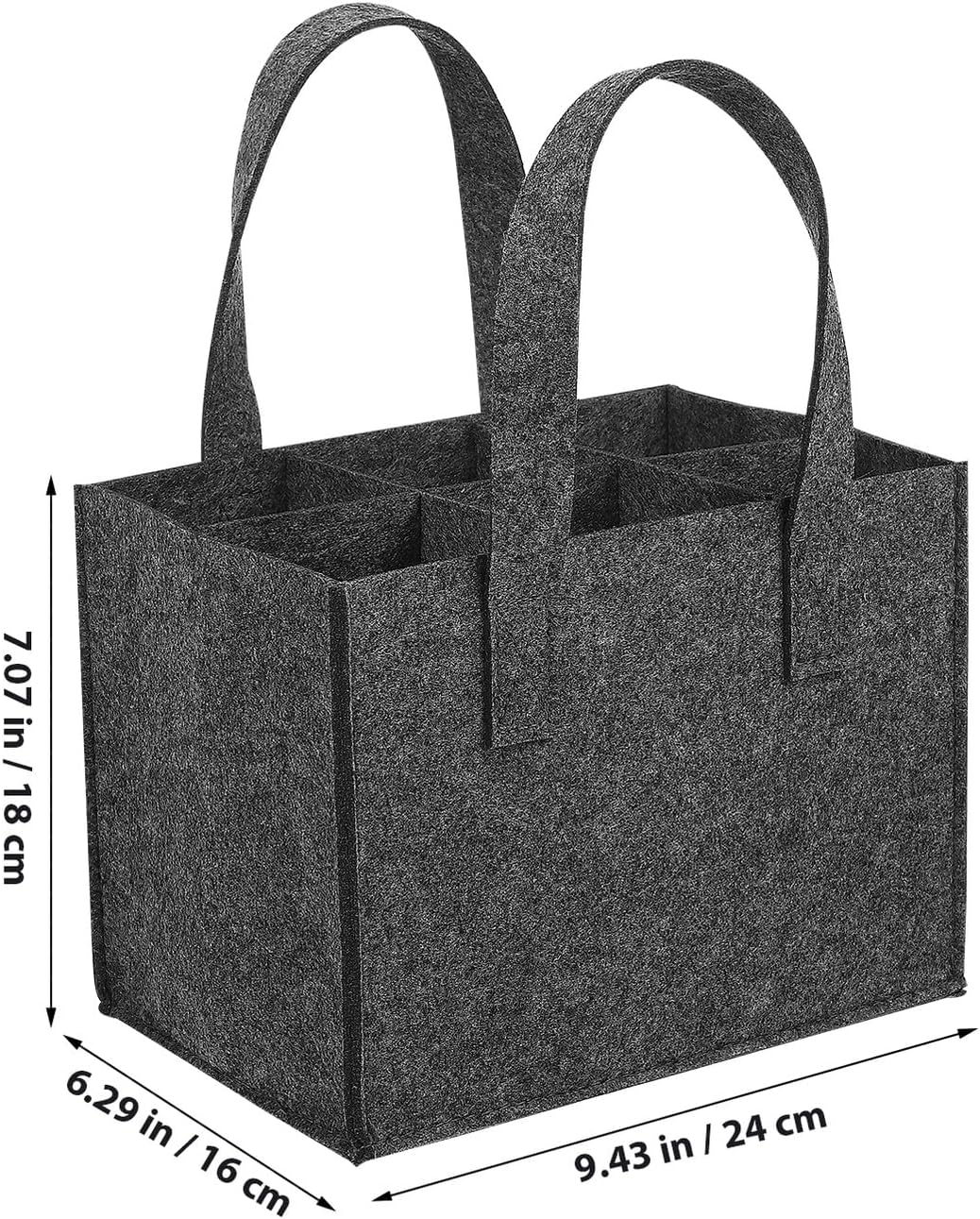SOLUSTRE 4Pcs Thick Felt Bottle Carrier Bags with Handles for Bottles Wine Storage Tote Bag Portable Travel Camping Picnic image number 6