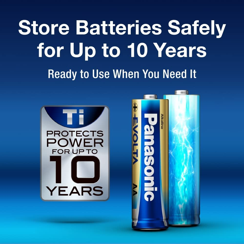 Panasonic Evolta AA Premium Alkaline Batteries, 4-Pack (LR6EG/4B)