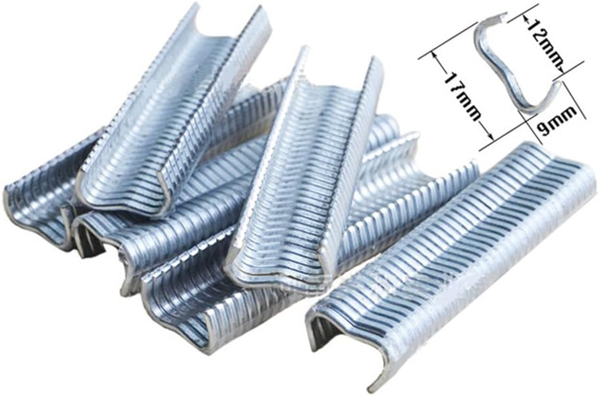 Hog Ring Pliers with 600Pcs M Nail Clips for Chicken Quail Pigeon Pet Cage Poultry Clamp Installation Tools Fences Netting Tags Traps Cage