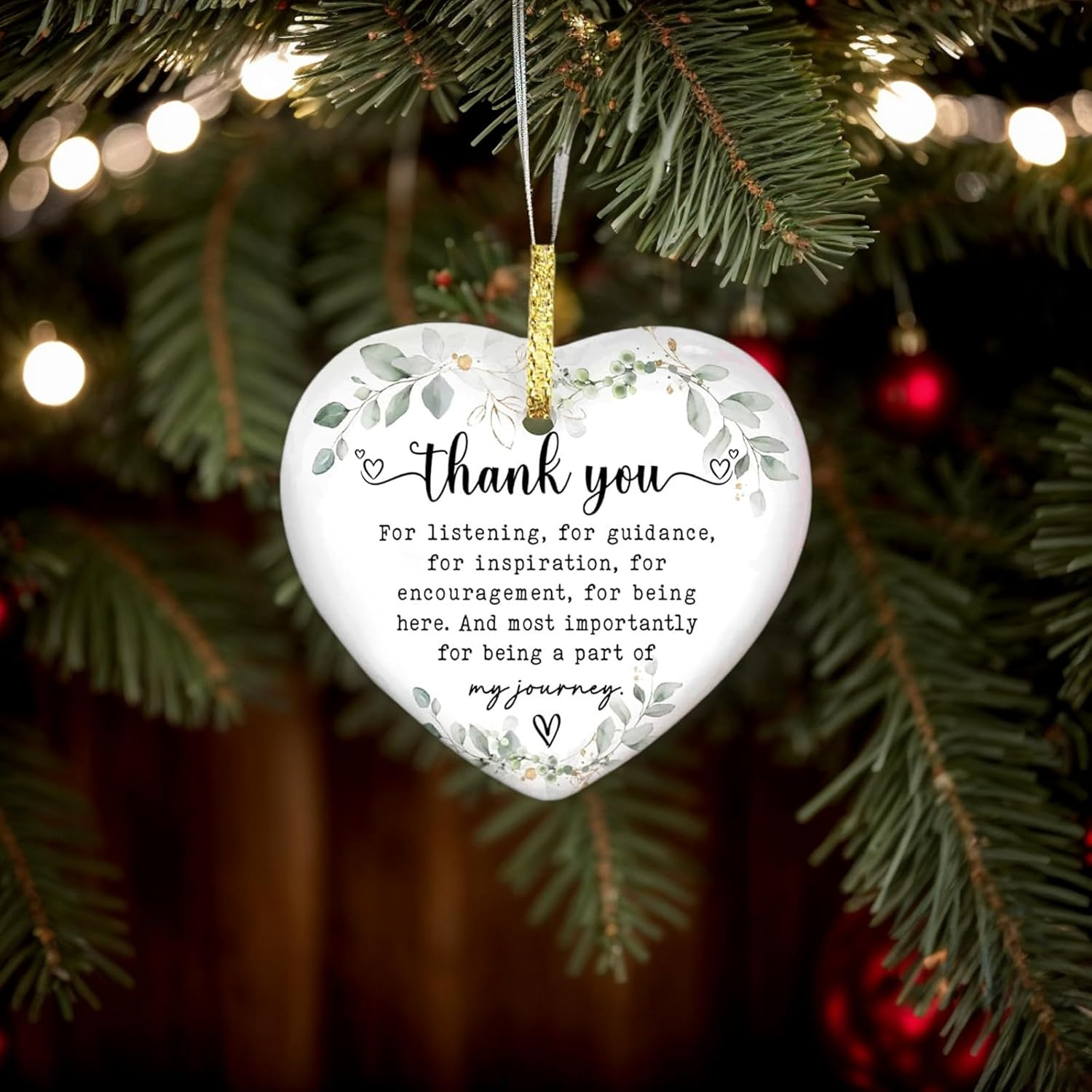 YOJAWE Christmas Ornaments &ndash; Ceramic Hanging Decor for Home, Engagement, Wedding, New Home, Anniversary, and More