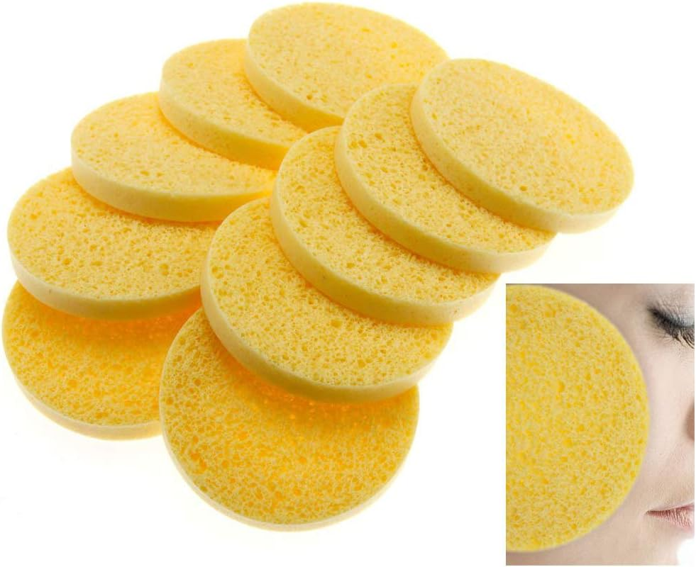 New 10 Pcs Cellulose Facial Sponges Natural Facial Cleansing Sponge image number 2