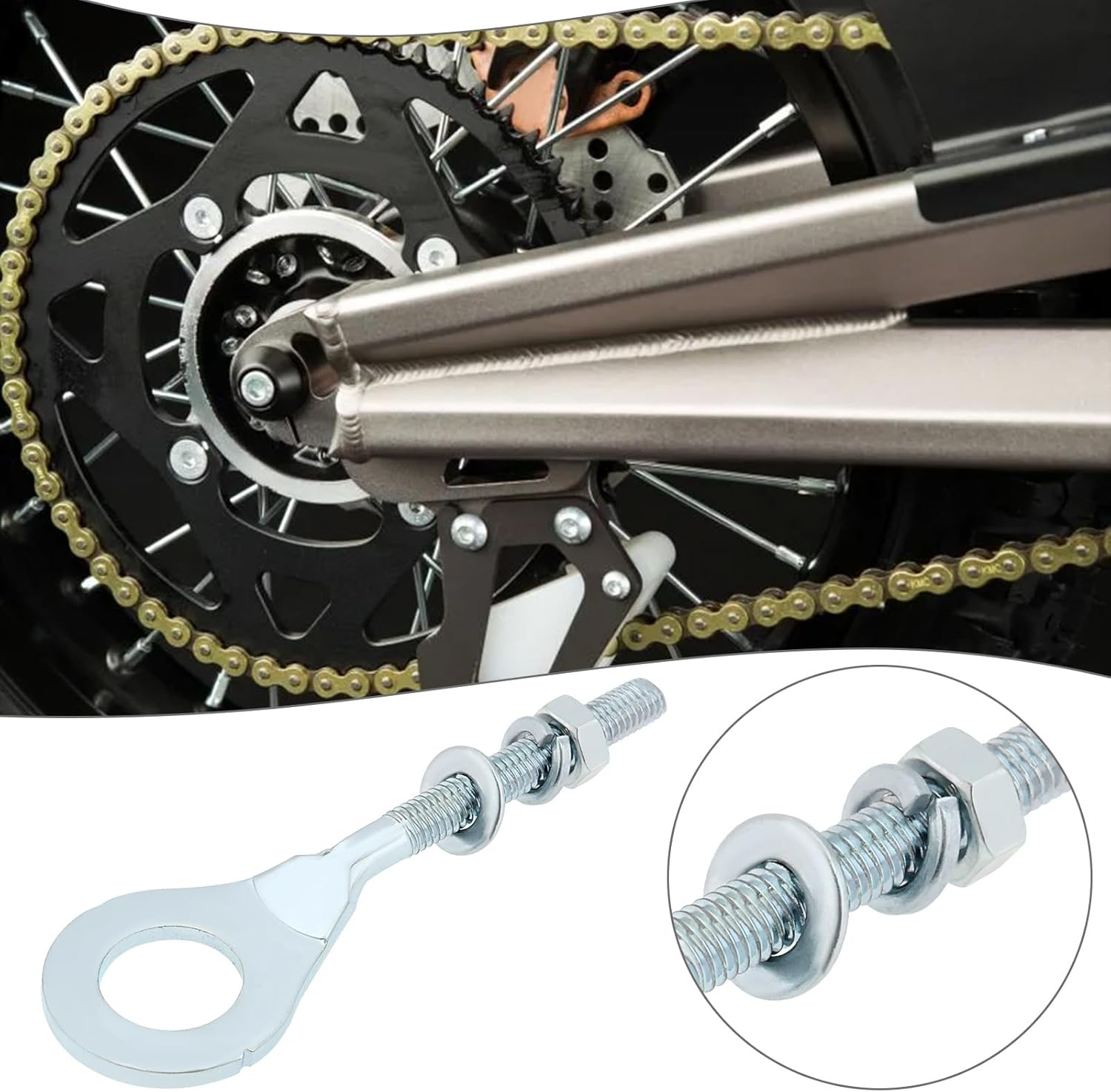 YINETTECH 2Pcs Chain Tensioner Adjuster Set Chain Wheel Axle Tensioner Adjusters for Motorcycle and Mini Bike Compatible with 196Cc 6.5Hp 50Cc-125Cc ATV Dirt Bike