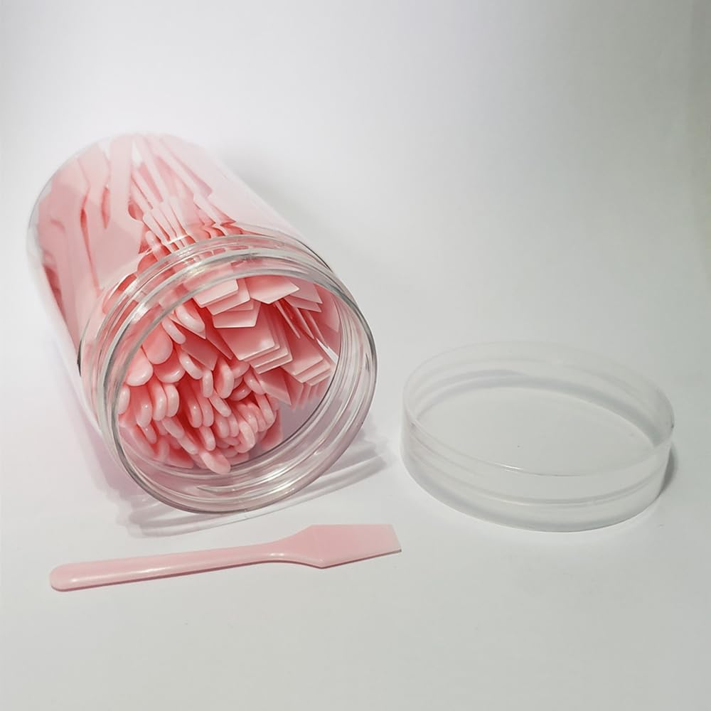 Custelen 100-Pack 2.5 Inch Mini Plastic Cosmetic Spatulas - Ideal for Makeup, Skincare, Crafting & More &ndash; Pink image number 1