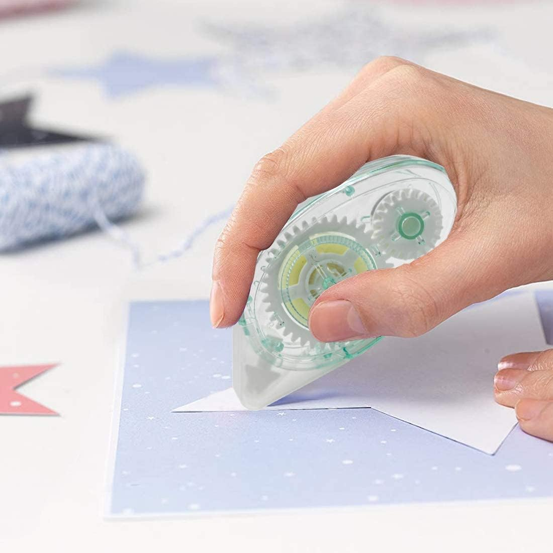 6Pcs Glue Roller Permanent Adhesive Glue Tape Double Sided Dispenser Transparent Runner Tape Pen for DIY Craft Card Marking Scrapbooking Photo Album Journal 10M*8Mm image number 5