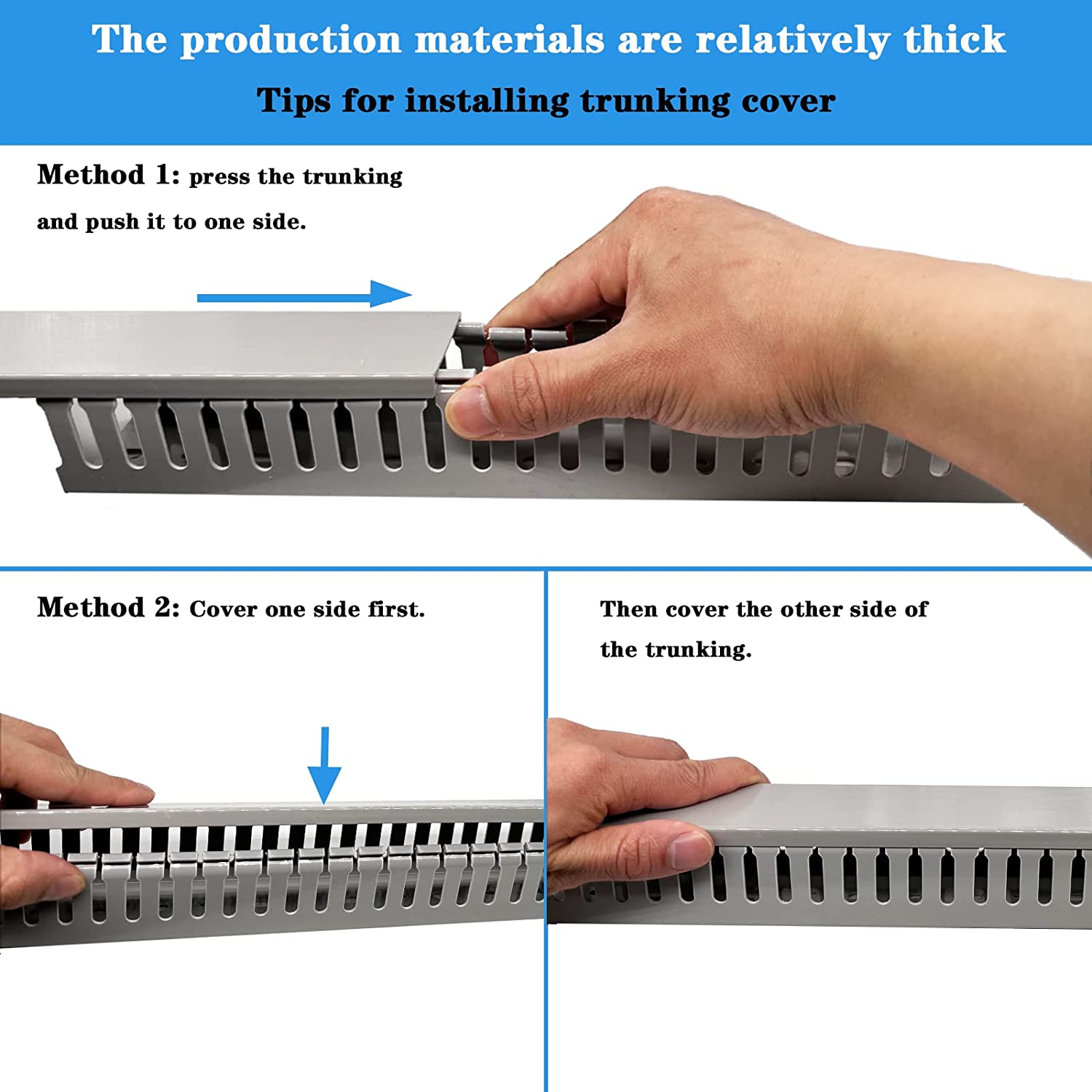 Adyawen 2''X2''Server Rack Cable Management, 6.4FT Cable Duct Cable Raceway Kit, Electrically Safe PVC for Network Cable Management, Open Slot Wire Raceway for Computer under Desk, Wire Duct 2 X 3.2FT image number 1