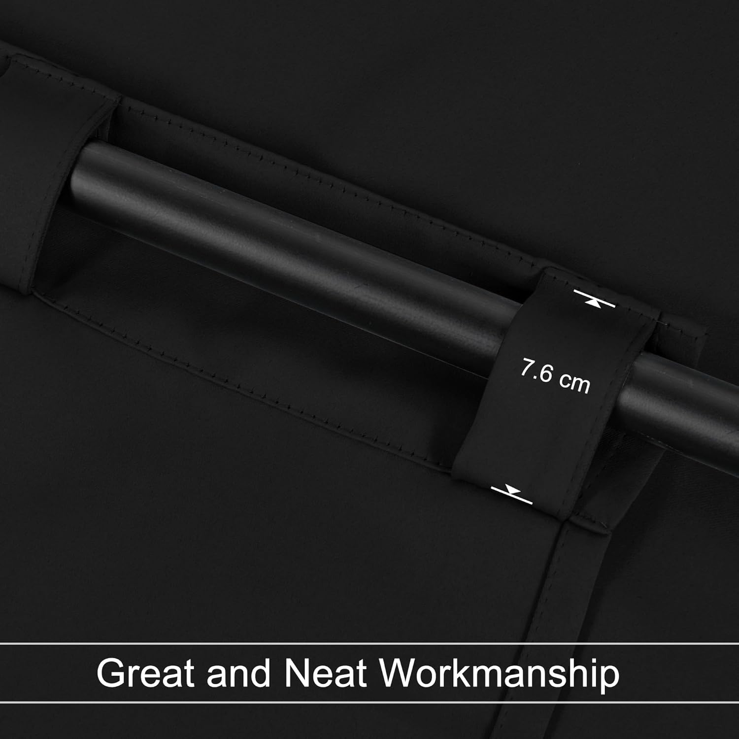 DWCN Blackout Curtains Back Tab and Rod Pocket Sewn with Tiebacks - Thermal Curtains Insulated Room Darkening for Bedroom,Each W132 Cm X D214Cm, Set of 2 Panels,Black