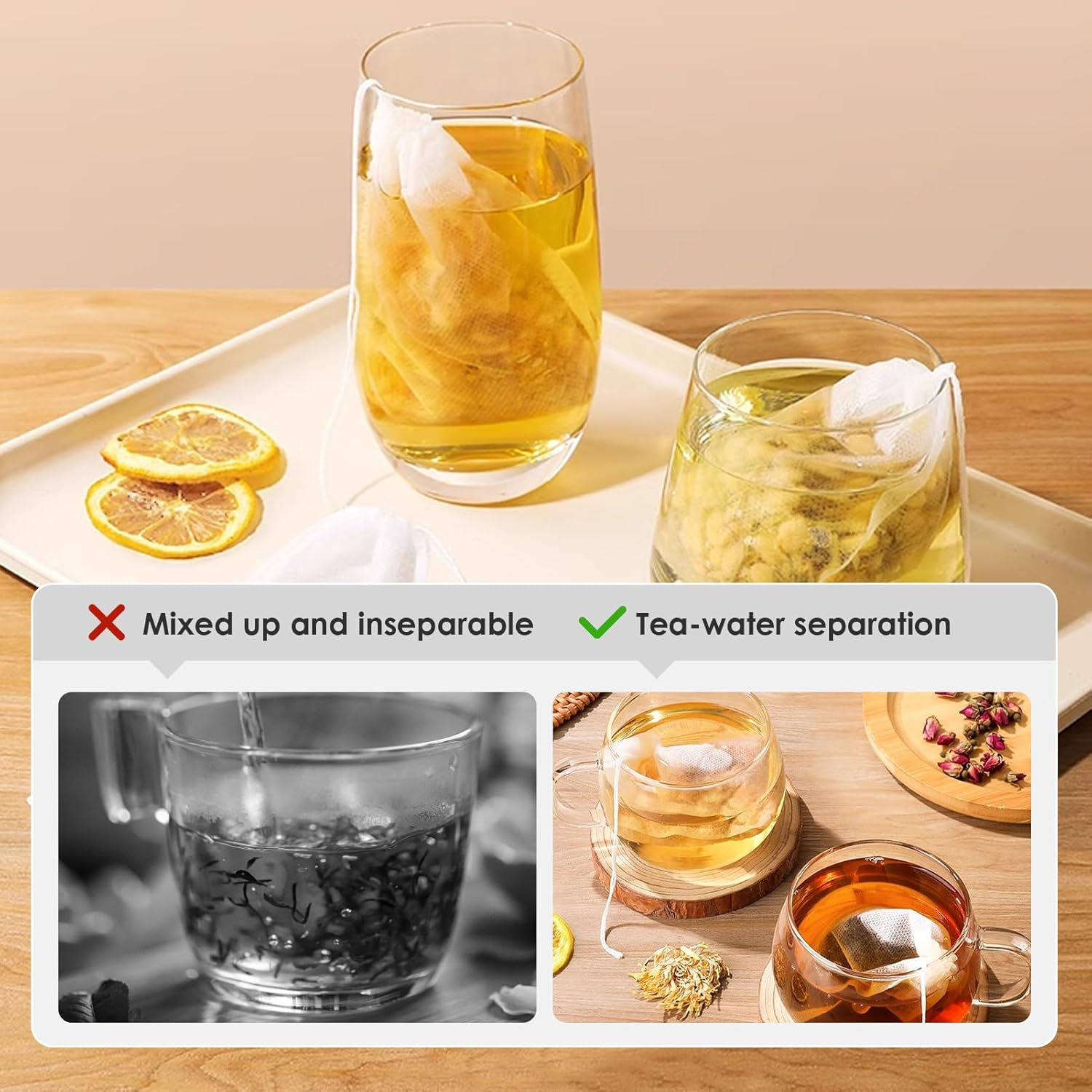 50 Pcs White Cotton Muslin Bags, Small Mesh Tea Coffee Filter Bags Reusable Drawstring Pouches for Spice Bag, Yogurt Straining, Cold Brew, Almond Milk & Loose Leaf Tea, Set of 50 (3.15 X 3.94 Inch) image number 4