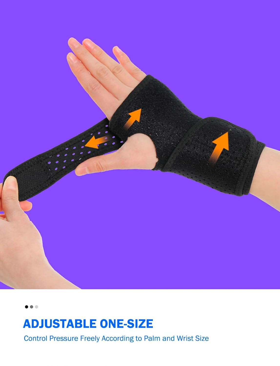 Rolxmed Wrist Brace Splint for Sprain Fixator Relief, Adjustable Support with Breathable Neoprene Material, Day/Night Fix for Women & Men, Fit Right or Left Hand, Arthritis, Tendonitis, Carpal Tunnel, Strain (One Size, Left Hand) image number 6