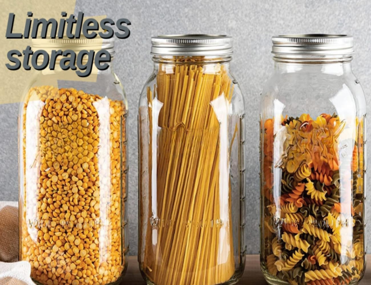 Ljxyloog Wide Mouth Mason Jars 32 Oz - (2 Pack) Ball Quart with Airtight Lids and Bands for Canning, Fermenting, Pickling, Freezing, Storage Glass Jar, Microwave & Dishwasher Safe, Clear image number 4