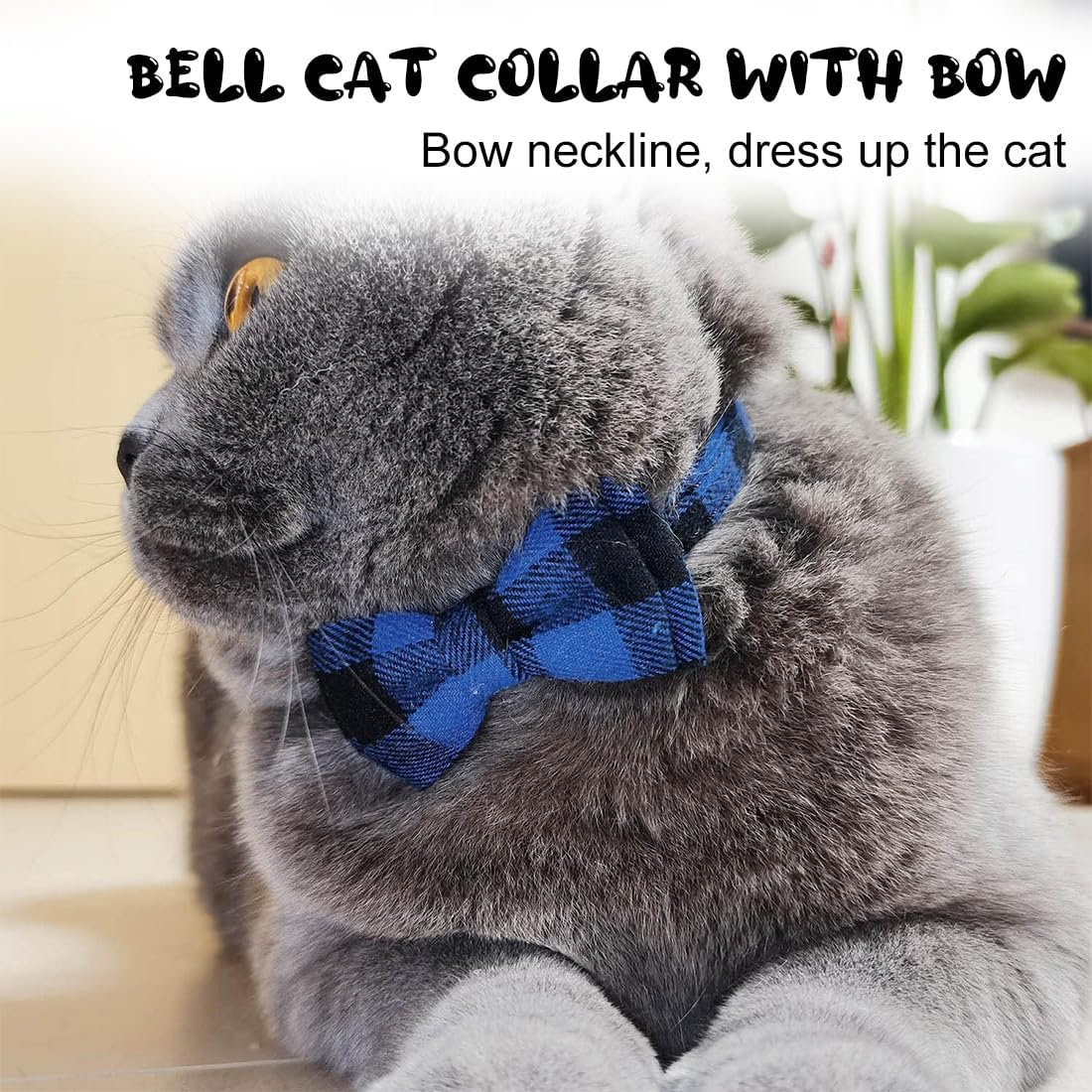 2 Pack Cat Collars with Bell, Cat Bow Tie, Breakaway Kitten Collar, Quick Release Safety Collars for Kittens and Small Dogs image number 1