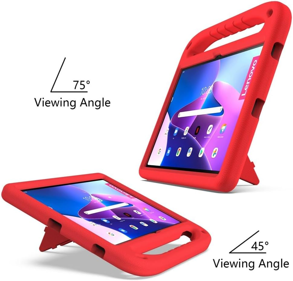 Jarttarn Kids Case Compatible with Lenovo Tab P11 2Nd Gen 11.5 Inch 2023 (TB-350FU/TB-350XU), Light Weight Shock Proof Handle Stand Kids Friendly Protective Cover Case EV a Tablet Case (Red) image number 3