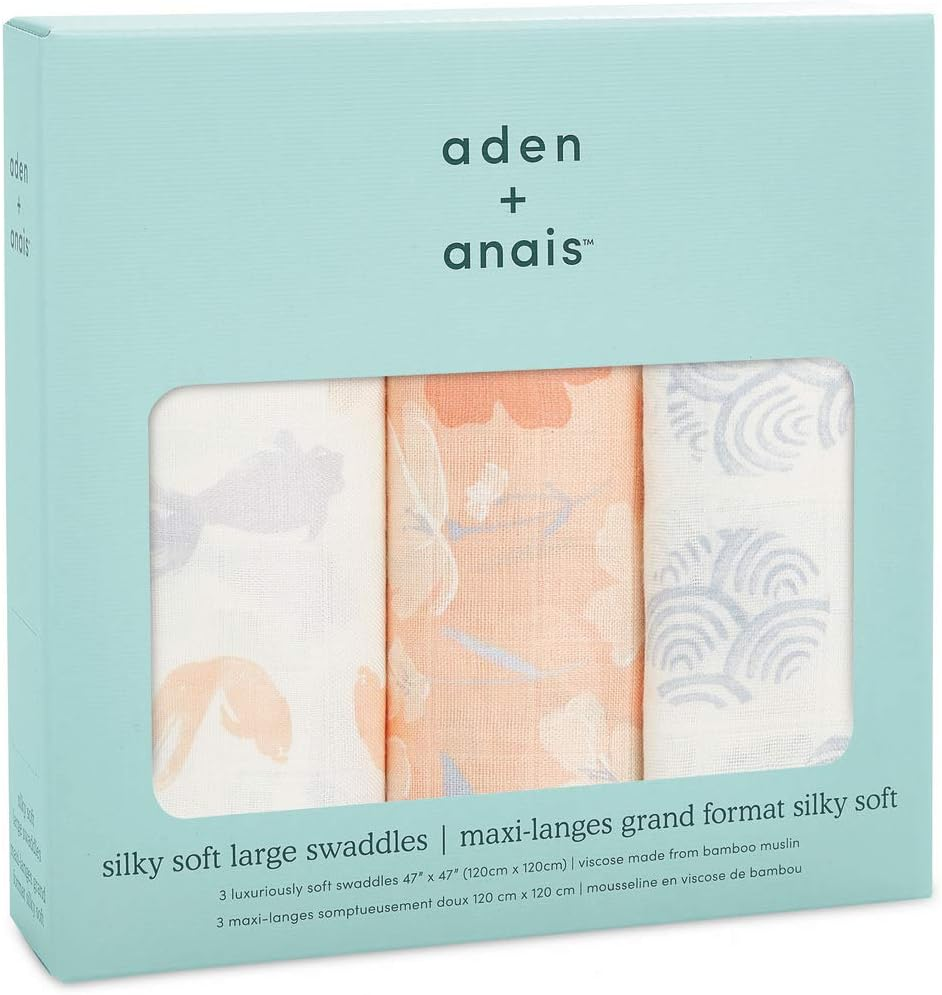 Aden + Anais Koi Pond Boutique Silky Soft Swaddles (Pack of 3) - Country Floral image number 2
